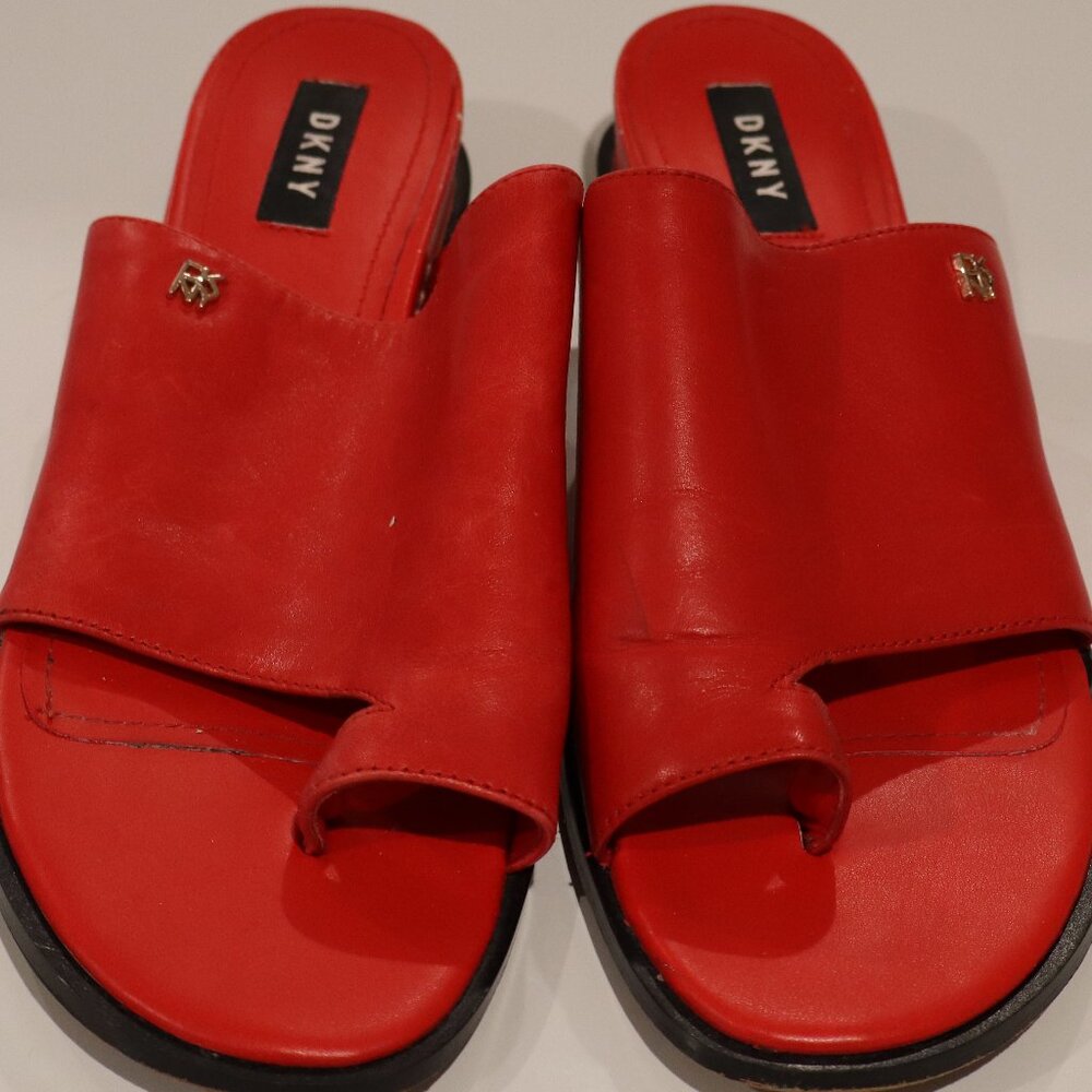 DKNY Red Open Toe Slipper - Size 38.5
